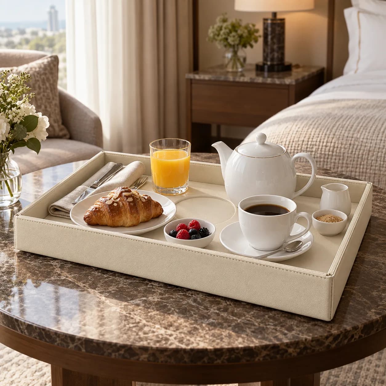 Room Service Tray with 6 cm Deep Rim
