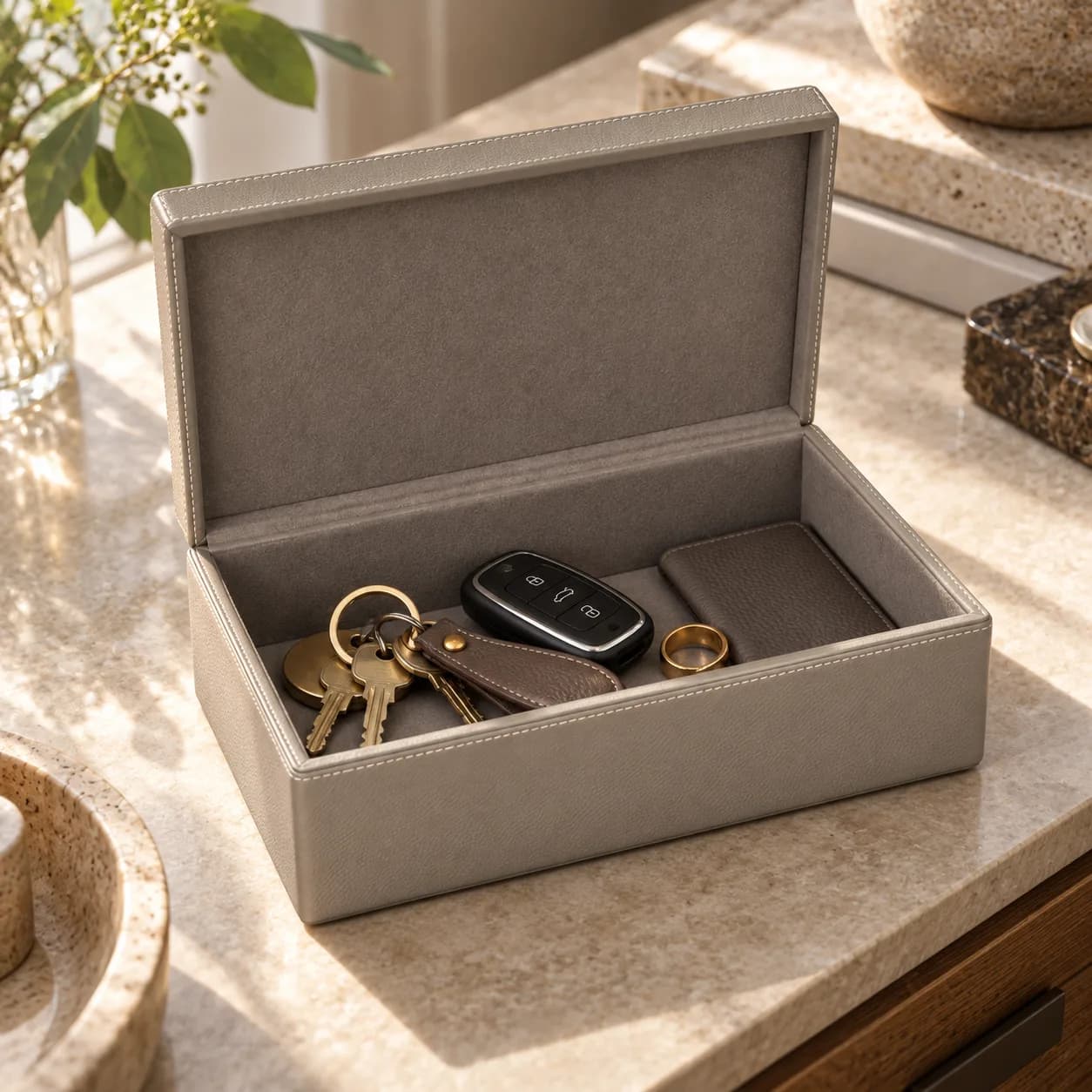 Valet Box with Magnetic Lid