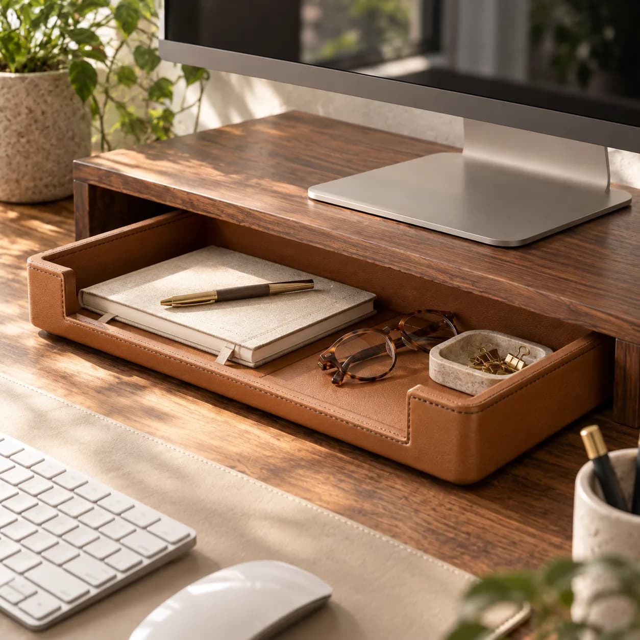 Under Monitor Slide Tray, 4 cm Overall Height