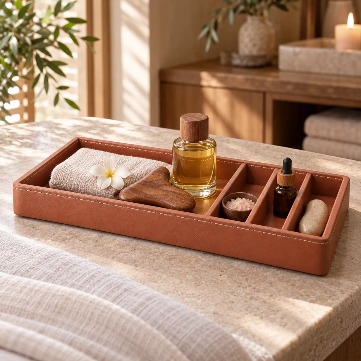 Spa Treatment Tray for Massage Oils and Tools